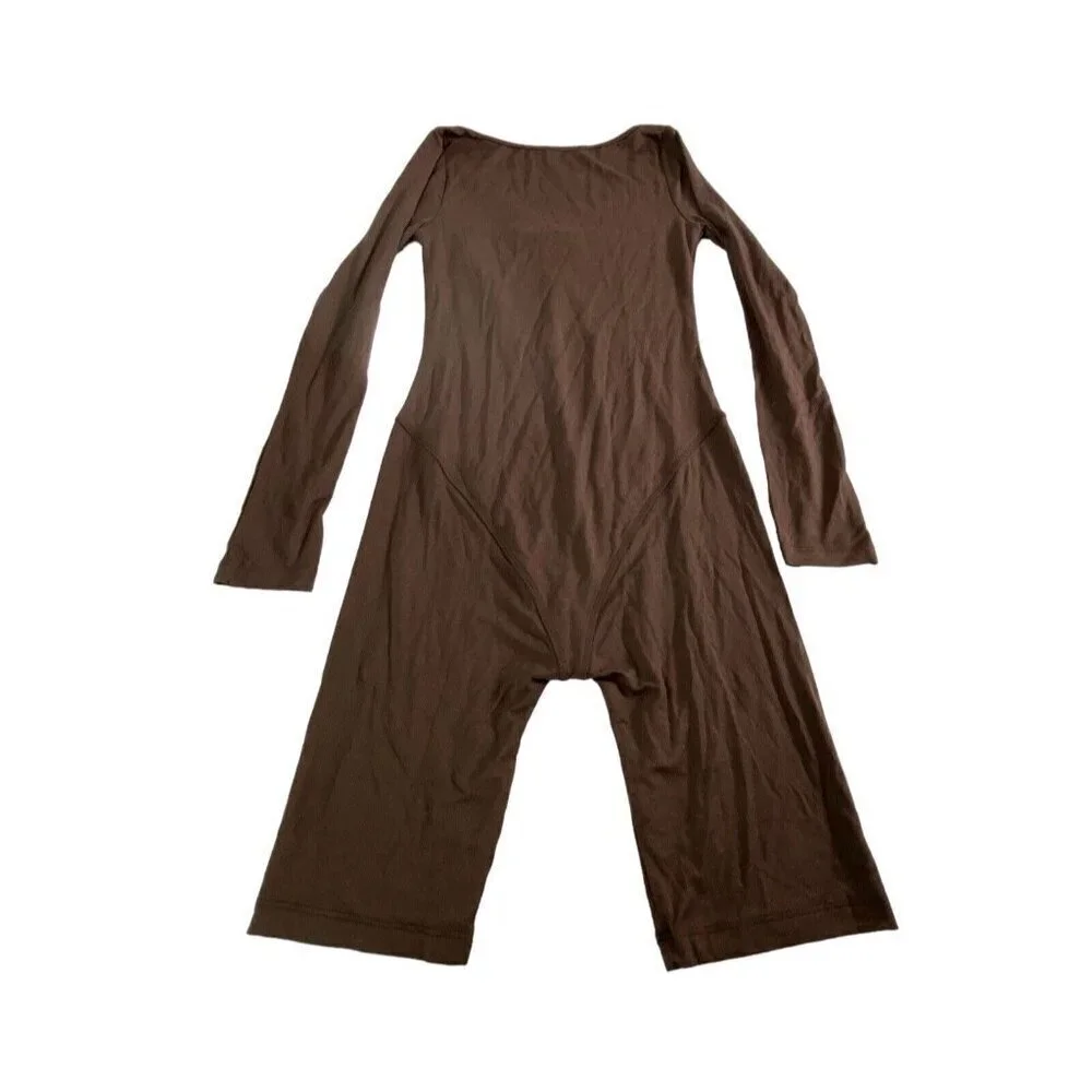 GEEL Ghauri One Piece Romper Bike Shorts Long Sleeves Soft Base NWT Brown M 28-2